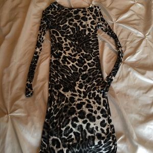 bcbgmaxazria snow leopard dress